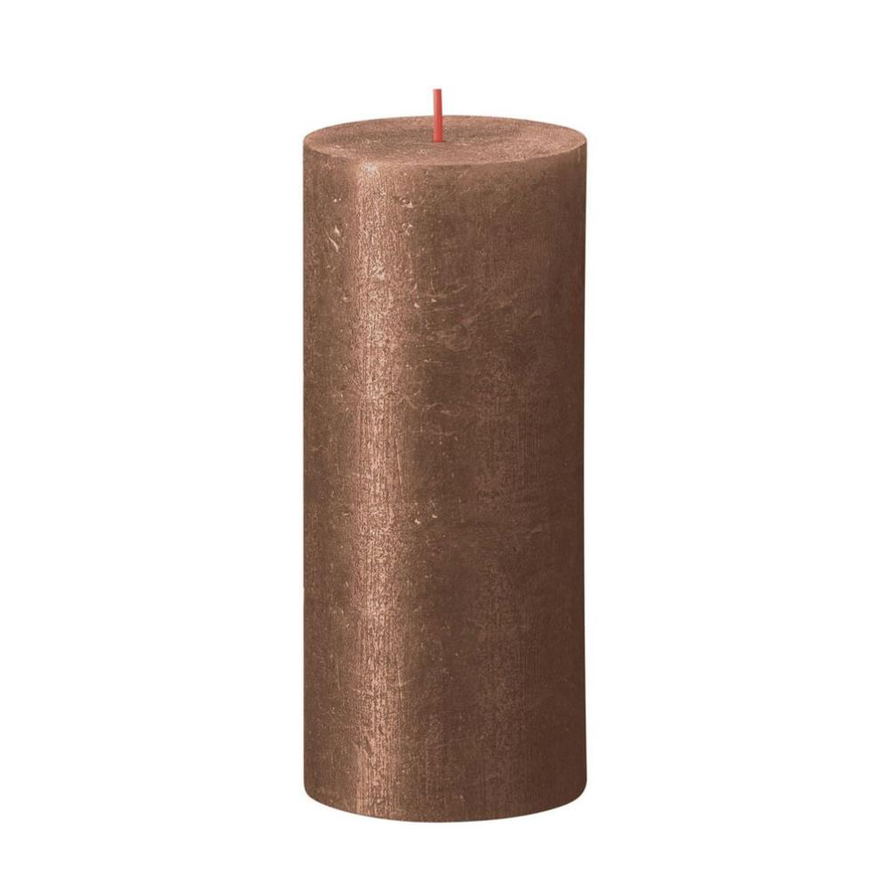 Bolsius Copper Rustic Shimmer Metallic Pillar Candle 19cm x 7cm £8.99